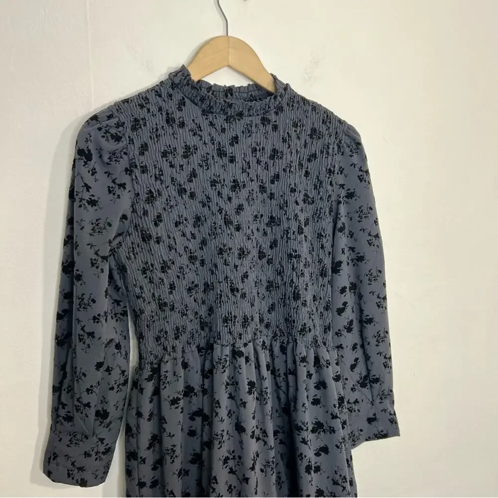 Joli Boutique Gray Black Floral Girls Dress Size Medium